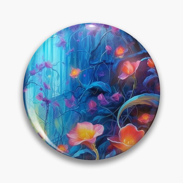 Item preview, Glowing hibiscus and garden painting 3 designed and sold by Art by Lilia.