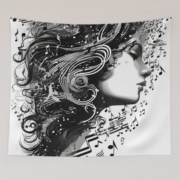 Item preview, Musical Notes Transition Design | Monochrome Drawing designed and sold by StickeryPickery.