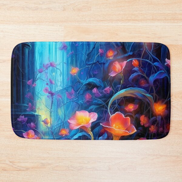 Item preview, Glowing hibiscus and garden painting 3 designed and sold by Art by Lilia.
