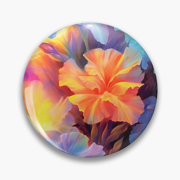 Item preview, Glowing hibiscus and garden painting 4 designed and sold by Art by Lilia.