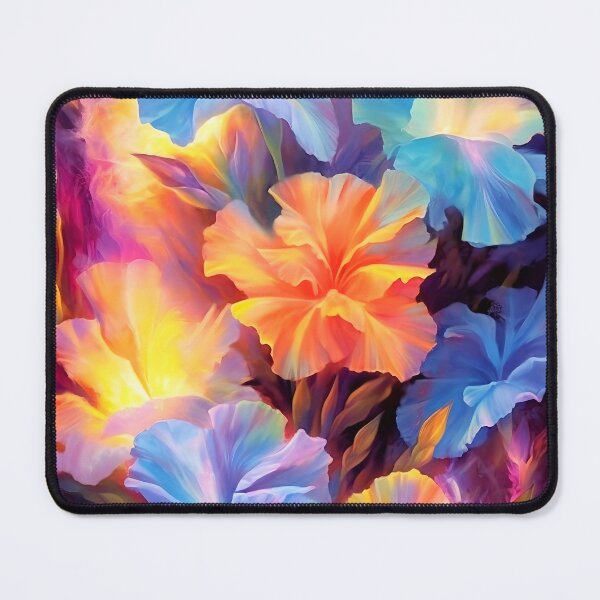 Item preview, Glowing hibiscus and garden painting 4 designed and sold by Art by Lilia.