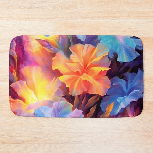 Item preview, Glowing hibiscus and garden painting 4 designed and sold by Art by Lilia.