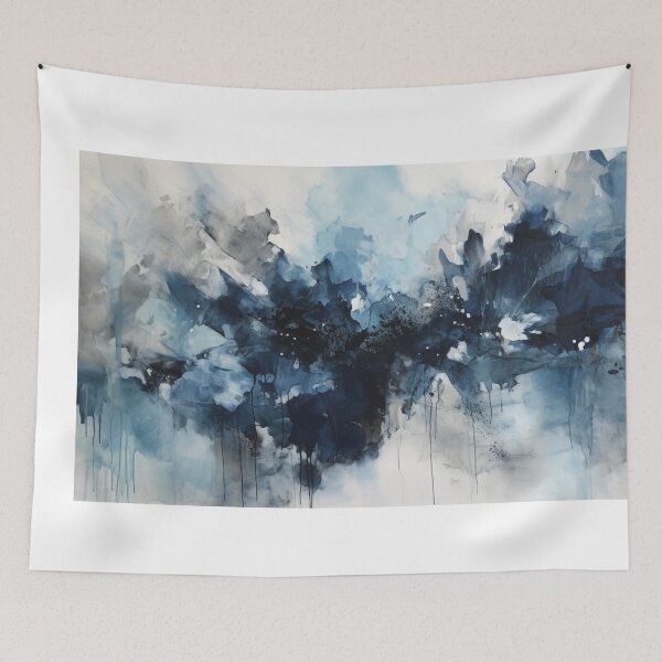 Item preview, Indigo Abstract Art Canvas Print designed and sold by artbybodhi.