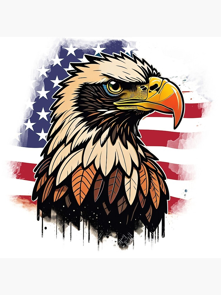 Tableau aigle et drapeau Américain • Tabloide