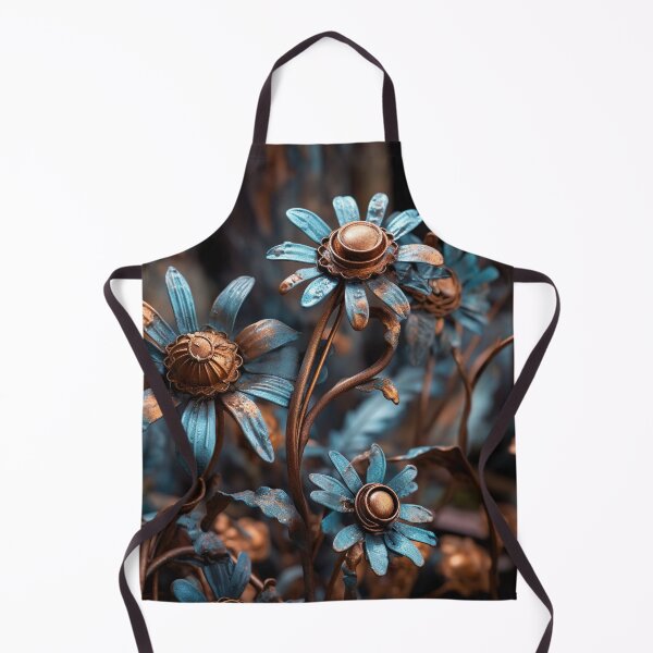 Item preview, Copper Blue Enchantment: Metallic Flowers in Radiant Bloom designed and sold by EVA4designs.