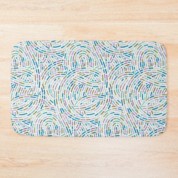 Item preview, Abstract Micro Mosaic - Turquoise and Lavender on Natural designed and sold by appleyards.
