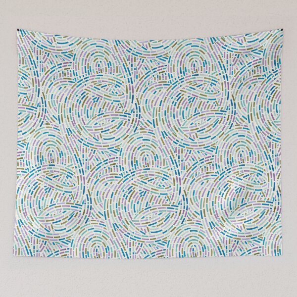 Aperçu de l'œuvre Micro Mosaïque Abstraite - Turquoise et Lavande sur Naturel créée et vendue par appleyards.