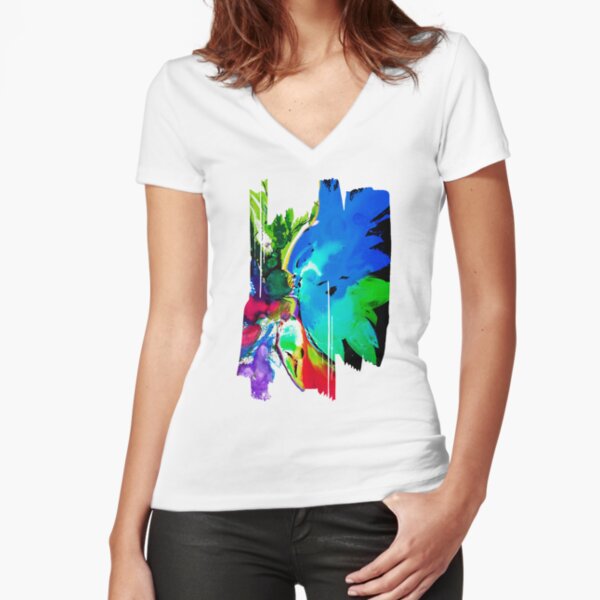 T-shirt moulant col V