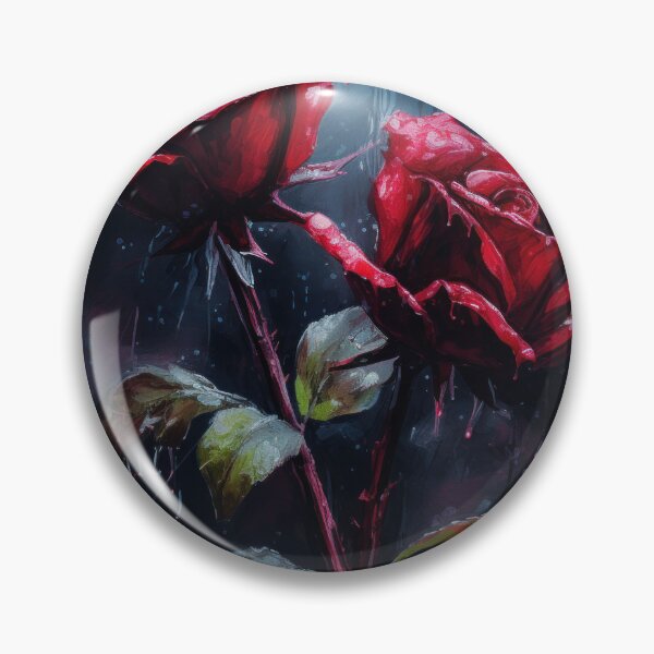 Artikelvorschau, Moody Dark Red Roses: Ein fesselnder Aquarelldruck von Intensität entworfen und verkauft von printmeartfully.