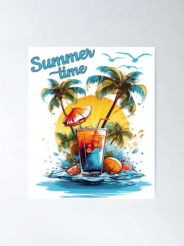 Poster Cocktails - summer time, Wall Art, Gifts & Merchandise