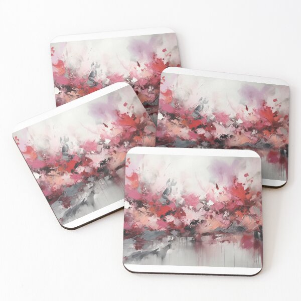 Item preview, Pink & Red Abstract Art Canvas Print designed and sold by artbybodhi.