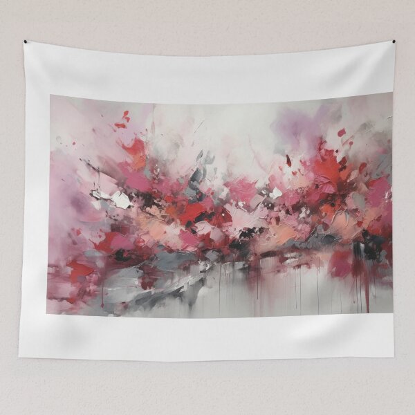 Item preview, Pink & Red Abstract Art Canvas Print designed and sold by artbybodhi.
