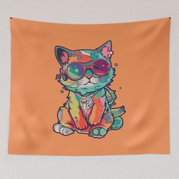 Item preview, Futuristic Multicolor Cats #6 martian designed and sold by SOVISART.