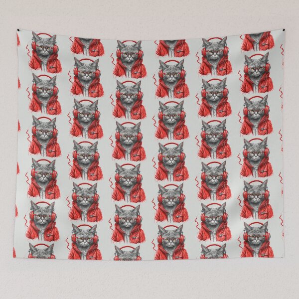 Item preview, Ruby Whiskers: Embrace the Allure of the Cat in Red designed and sold by AmeerAthiyyah.