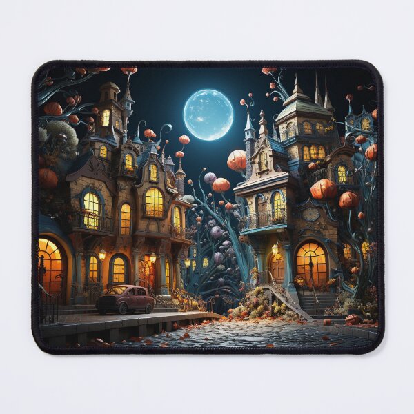Item preview, The Road of Dreams: Gothic Streets and Impossible Pumpkins designed and sold by Aigalprint.