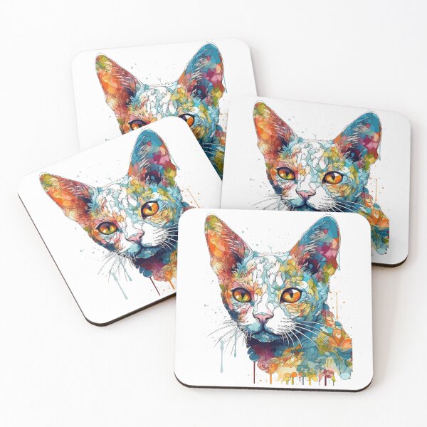 Item preview, Devon Rex Cat Art: Colorful Portraits for Whimsical Pet Lovers designed and sold by DooodleGod.