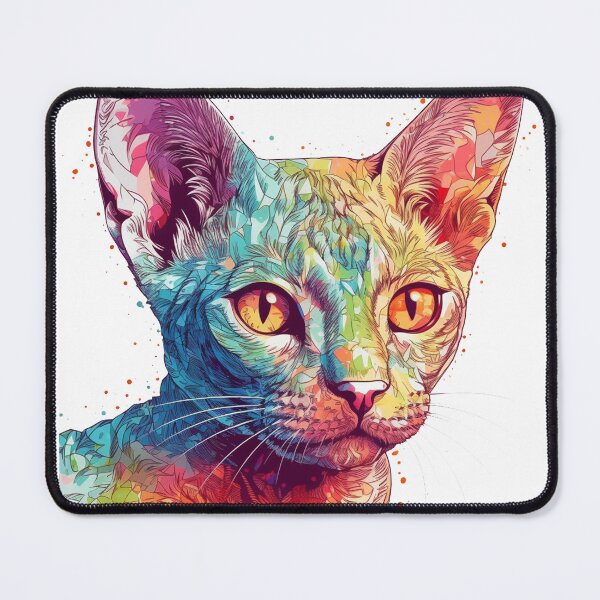 Item preview, Playful Paws Devon Rex Cat Portrait Design - Colorful and Charming Feline Art for Lovers designed and sold by DooodleGod.