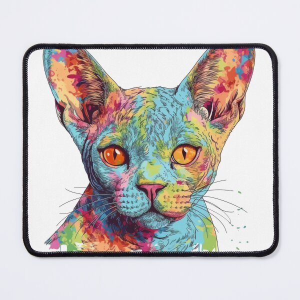 Item preview, Devon Rex Colorful Cat Art: Whimsical Portraits for Feline Lovers designed and sold by DooodleGod.