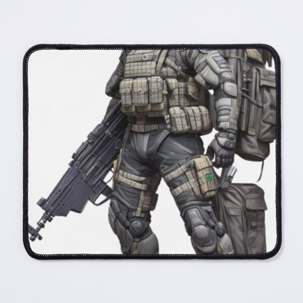 Item preview, Futuristic Soldier - Sci-Fi Action Art Print designed and sold by aiprintiq.