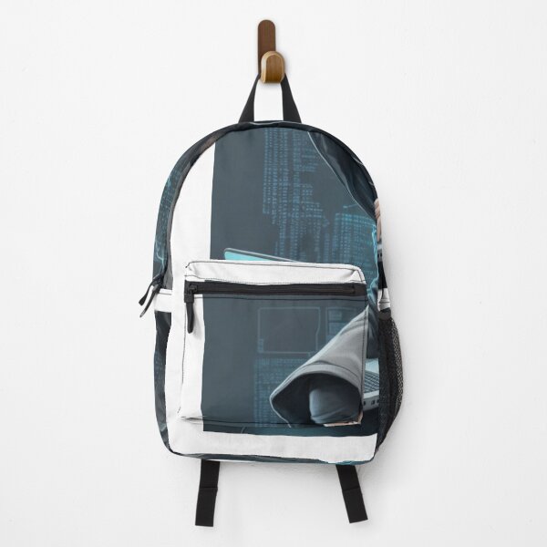 Item preview, Futuristic Hacker - Cyberpunk Character Art Print designed and sold by aiprintiq.