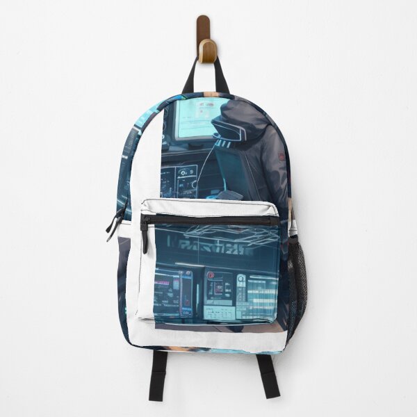 Item preview, Hacker Station - Futuristic Technology Art Print designed and sold by aiprintiq.