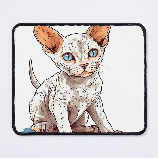 Item preview, Devon Rex Cartoon Tee - Funny Feline designed and sold by DooodleGod.