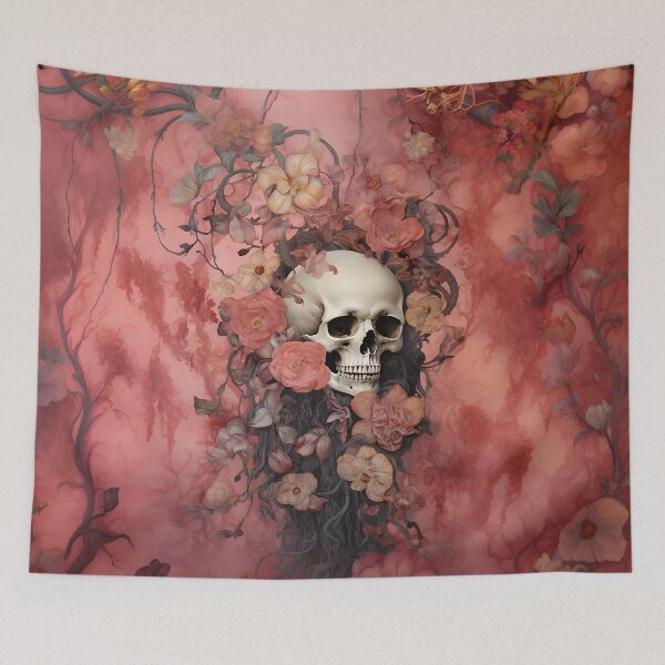 Item preview, Peach of Life: Vintage Floral Skull designed and sold by 20th-eclipse.