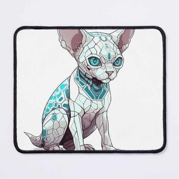 Item preview, Feline: Futuristic Rex Cat Design with a Unique Devon Rex Breed Silhouette - Tech meets designed and sold by DooodleGod.