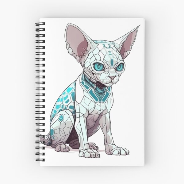 Item preview, Feline: Futuristic Rex Cat Design with a Unique Devon Rex Breed Silhouette - Tech meets designed and sold by DooodleGod.