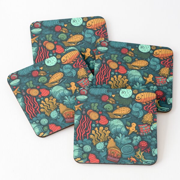 Item preview, abstract sea animal underwater design designed and sold by pinguinii.