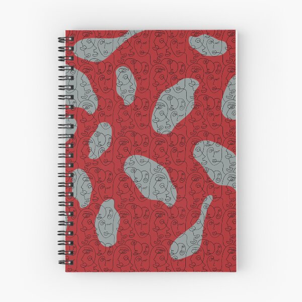Item preview, Red and Gray with Enigmatic Line Art faces designed and sold by arezoo-sh.