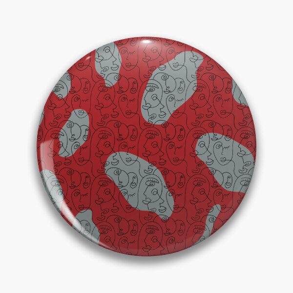 Item preview, Red and Gray with Enigmatic Line Art faces designed and sold by arezoo-sh.