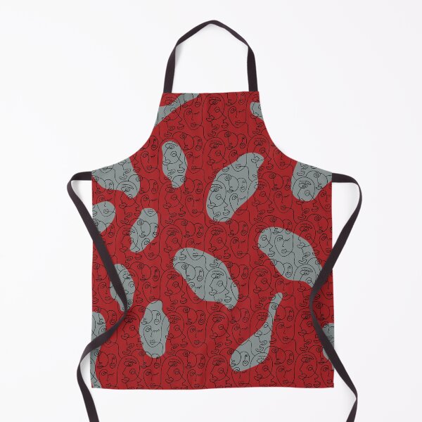 Item preview, Red and Gray with Enigmatic Line Art faces designed and sold by arezoo-sh.