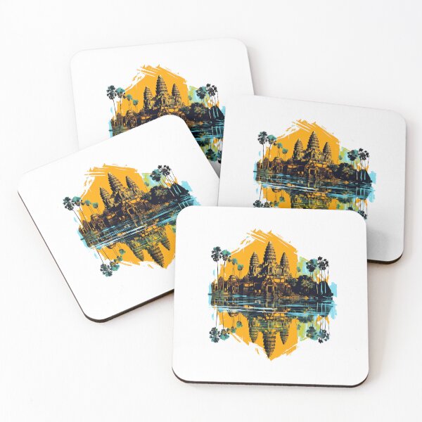 Item preview, Abstract Expressionist Angkor Wat - Historic Wonders Reimagined designed and sold by FamMeetsWorld.