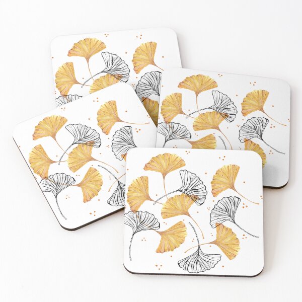 Item preview, Yellow and Black Fall Ginkgo Leaves  designed and sold by maddydoodlesoup.