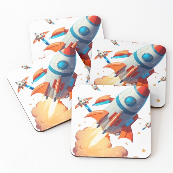 Item preview, Launching Rocket - Space Exploration Art Print designed and sold by aiprintiq.
