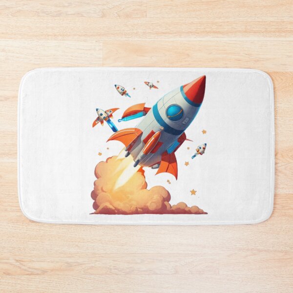 Item preview, Launching Rocket - Space Exploration Art Print designed and sold by aiprintiq.