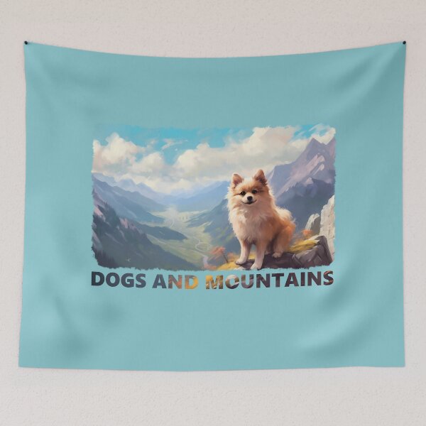 Artikelvorschau, Dogs and Mountains Zwergspitz Design Rau entworfen und verkauft von pinguinii.