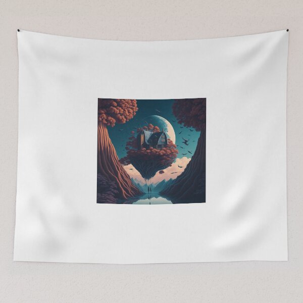 Item preview, Surreal Illustration - Dreamlike Scene Art Print designed and sold by aiprintiq.