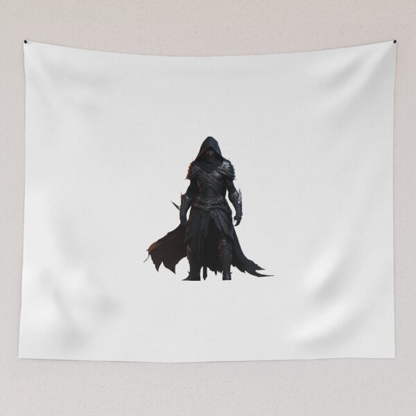 Item preview, Assassin - Full Body Dark Armor Art Print designed and sold by aiprintiq.