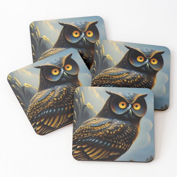 Item preview, Dark Charcoal Brown and Black Owl, Ai Generated Art  designed and sold by ACC .