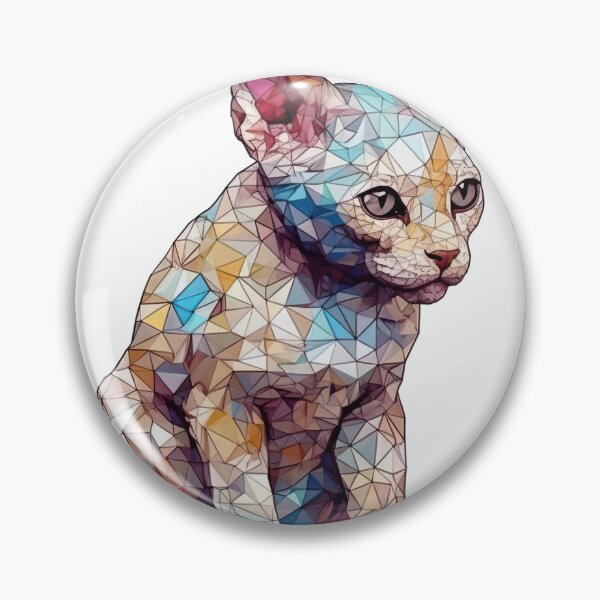 Item preview, Rex Designs' quirky geometric art celebrates Devon Rex cat's unique designed and sold by DooodleGod.