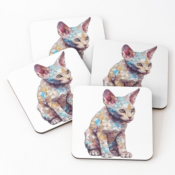 Item preview, Rex Designs' quirky geometric art celebrates Devon Rex cat's unique designed and sold by DooodleGod.