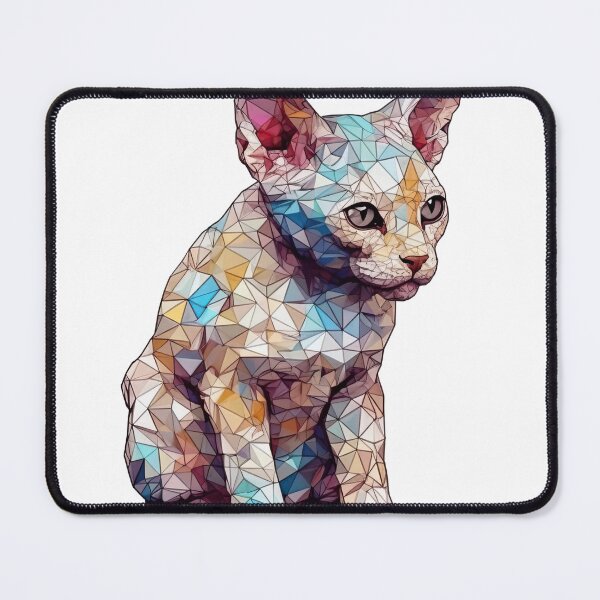 Item preview, Rex Designs' quirky geometric art celebrates Devon Rex cat's unique designed and sold by DooodleGod.