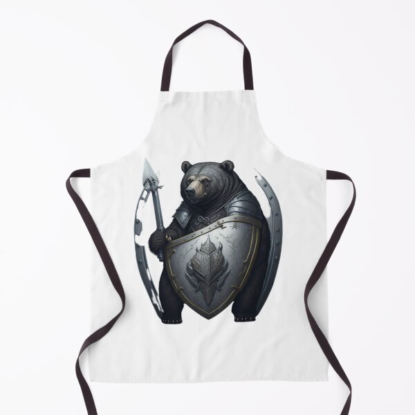 Item preview, Bear with Shield and Sword - Animal Warrior Art Print designed and sold by aiprintiq.