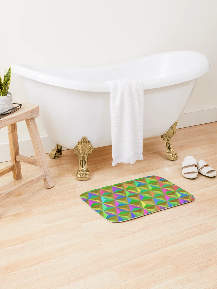 Thumbnail 2 of 6, Bath Mat, Triangular Pattern designed and sold by CodeArtAfrik.
