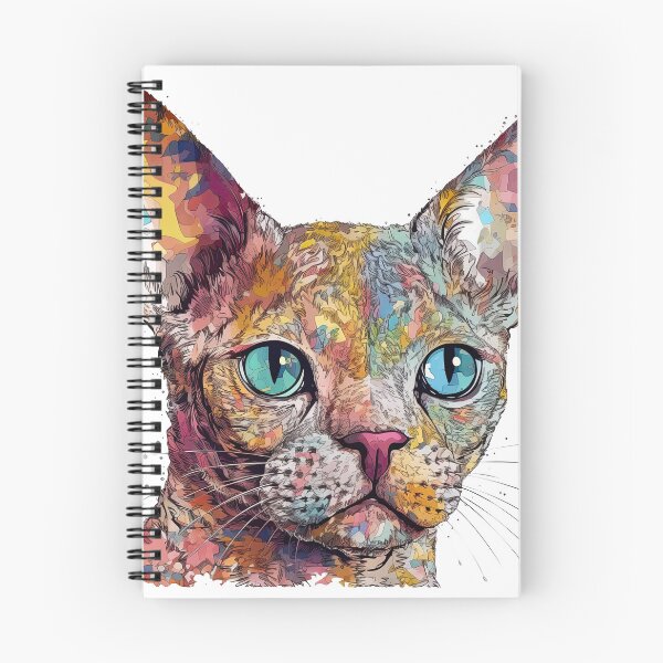 Item preview, Feline Fusion Art - Devon Rex Mixed Media - Unique and Colorful Piece Combining Acrylics, Ink, and Stenciling Techniques, Perfect for Cat Lovers. designed and sold by DooodleGod.