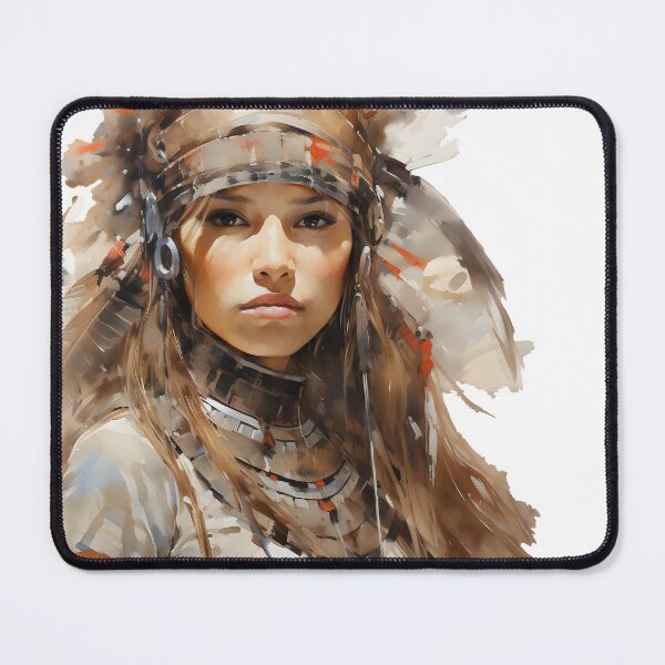 Item preview, Indigenous Woman Fashion Fantasy Portrait designed and sold by aigcx.