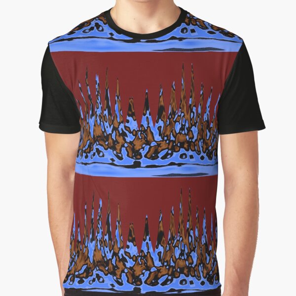 Burning Mountains Landscape Pattern Graphic T-Shirt
