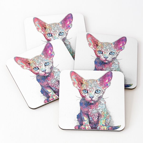 Item preview, Rex Fusion Art - Colorful Mixed Media Cat Prints for Passionate Pet designed and sold by DooodleGod.